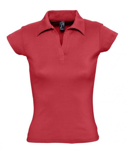 Рубашка поло женская без пуговиц Pretty 220, красная, L