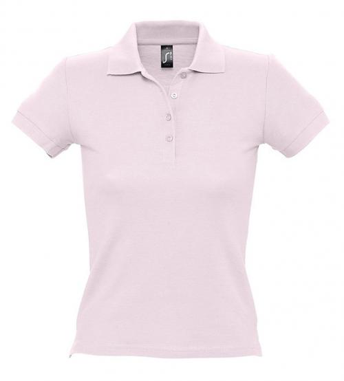 Рубашка поло женская People 210 нежно-розовая, размер M