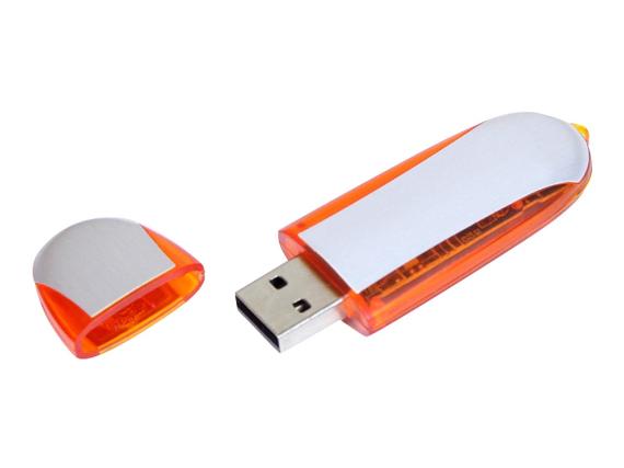 USB 2.0- флешка промо на 32 Гб овальной формы