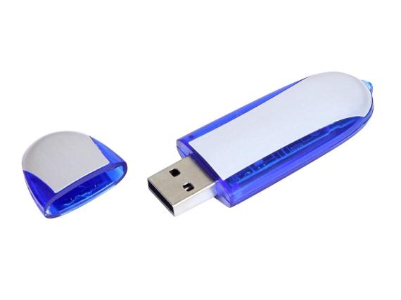 USB 2.0- флешка промо на 64 Гб овальной формы