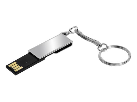 USB 2.0- флешка на 32 Гб с поворотным механизмом и зеркальным покрытием