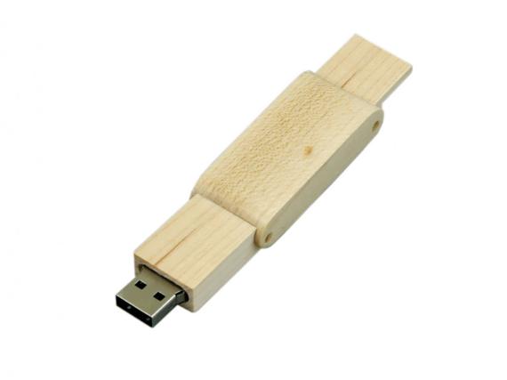 USB 2.0- флешка на 8 Гб прямоугольной формы с раскладным корпусом