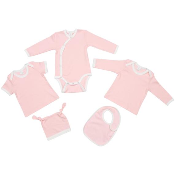 Боди детское Baby Prime, розовое с молочно-белым, размер 68 см