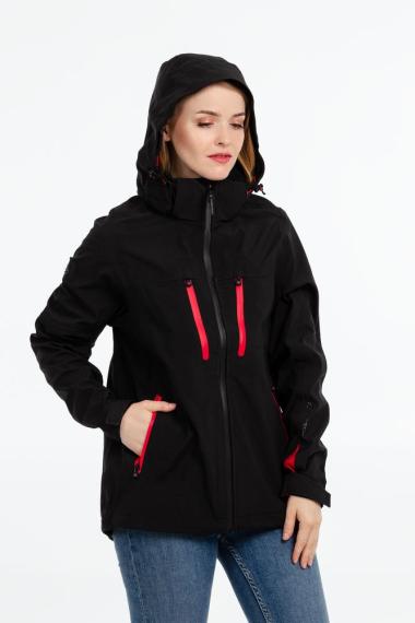 Куртка-трансформер женская Matrix черная с красным, размер S