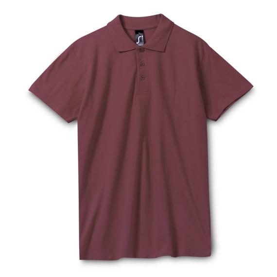 Рубашка поло мужская Spring 210 бордовая, размер M