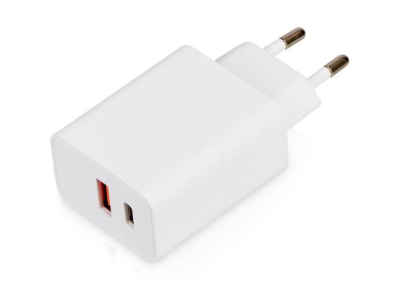 Сетевое зарядное устройство c выходами USB-A и USB-C и быстрой зарядкой QC/PD «Recharger Pro», 30 Вт