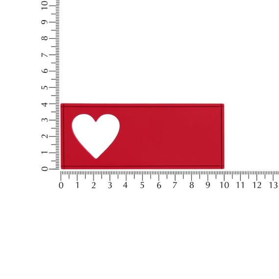 Лейбл из ПВХ с вырезом «Сердце», красный