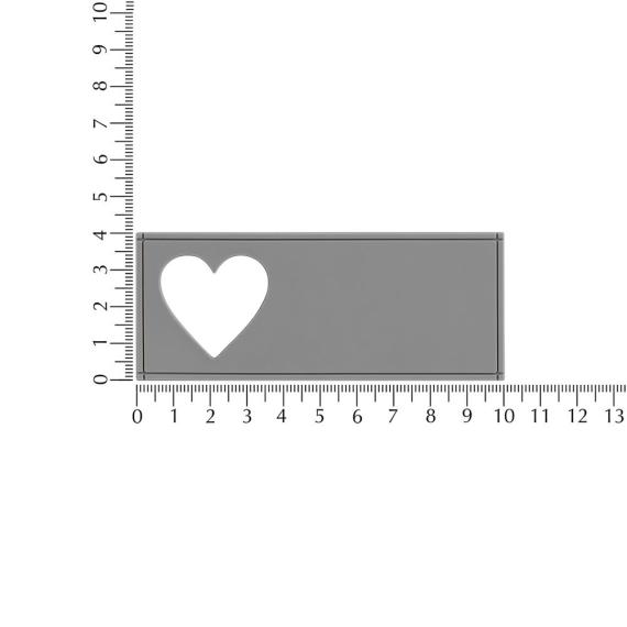 Лейбл из ПВХ с вырезом «Сердце», серый