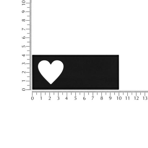 Лейбл из ПВХ с вырезом «Сердце», черный