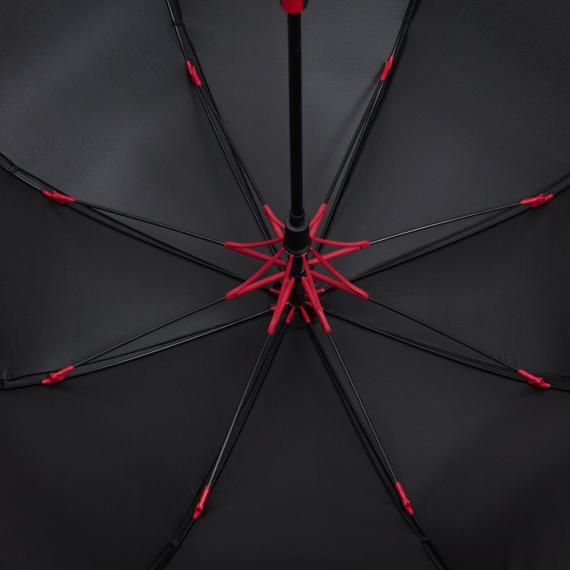 Зонт-трость Hidecolor с цветными спицами, черный с красным