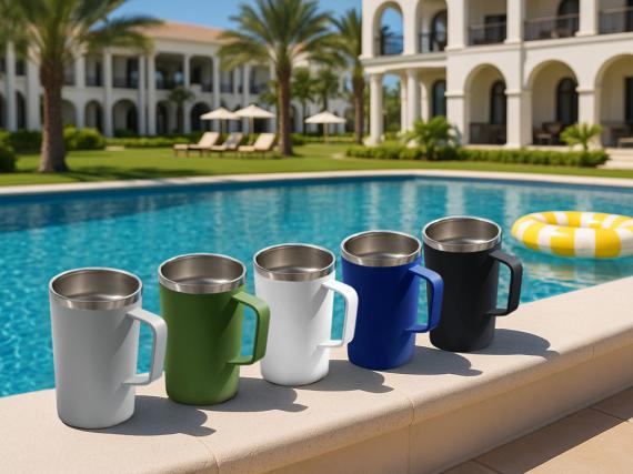 Стальная кружка с двойными стенками и порошковым покрытием «Tibet»