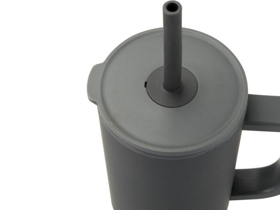 Герметичная термокружка «Brady» с силиконовой трубочкой, переработанная сталь, 900 мл