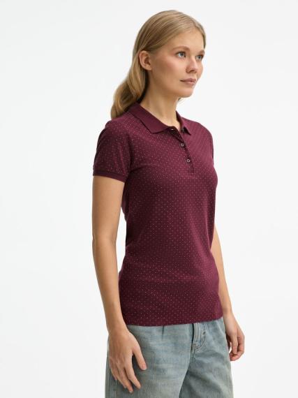 Рубашка поло женская Brandy Women, бордовая с белым, размер XS