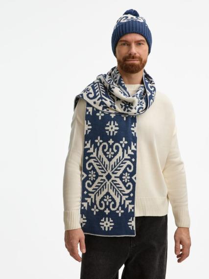 Шапка Wintertude, синяя с белым