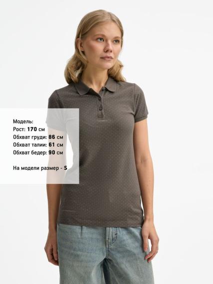 Рубашка поло женская Brandy Women темно-серый с белым, размер XL