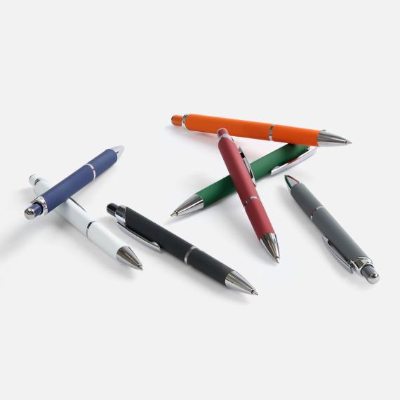 Ручка шариковая Chromos Soft Touch, белая