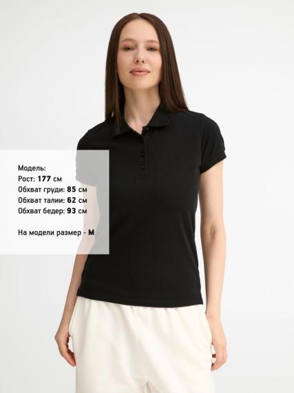 Рубашка поло женская People 210 черная, размер L