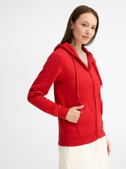 Толстовка женская на молнии с капюшоном Seven Women, красная, размер XL