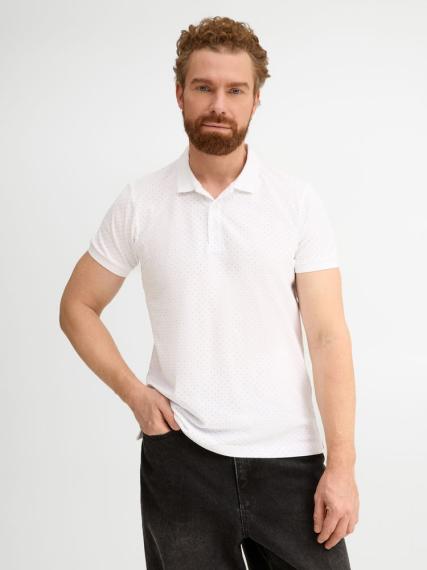 Рубашка поло мужская Brandy Men, белая с темно-синим, размер S