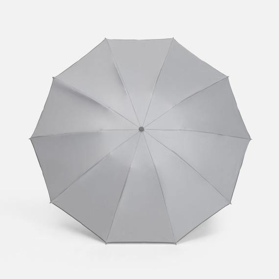 Зонт обратного сложения с ручкой-карабином Foldberry, серый