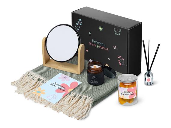Подарочный набор «Re:f. Shelter»  с пледом, зеркалом, свечой и диффузором