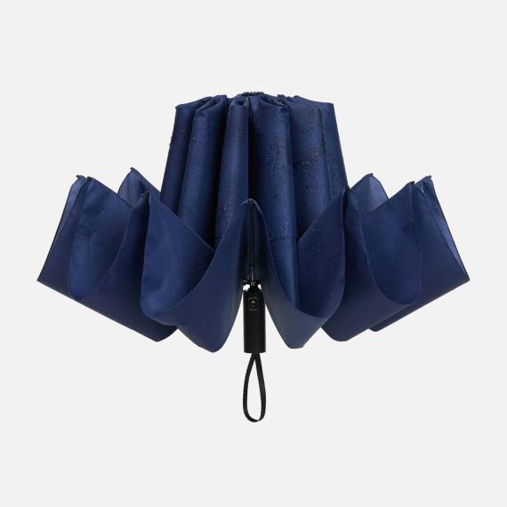 Зонт обратного сложения twoGether с двойным куполом, темно-синий