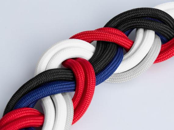 Шнурок для бейджа Tube Metal, синий