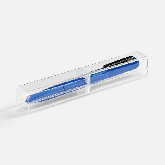 Ручка шариковая Lucenti с подсветкой логотипа, в футляре, синяя