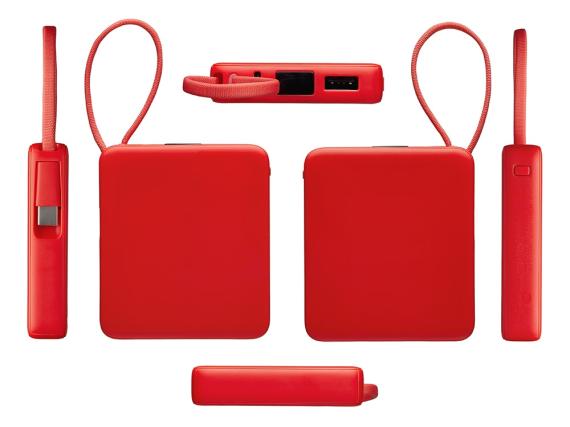 Внешний аккумулятор со встроенным кабелем USB-C «Дэнси», 5000 мАч