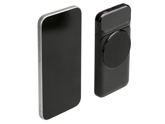 Магнитный беспроводной внешний аккумулятор со встроенными кабелями «Мэни», 10000 мАч