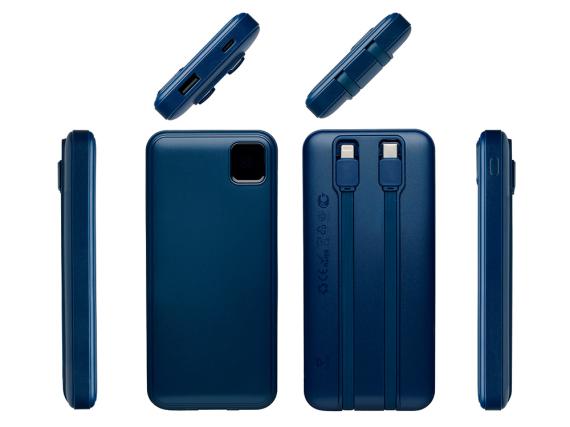 Внешний аккумулятор со встроенными кабелями «Фрэйм», 10000мач