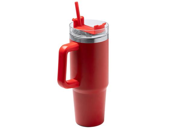 Термокружка «Крэнстон» с трубочкой и поворотной крышкой, 850 мл