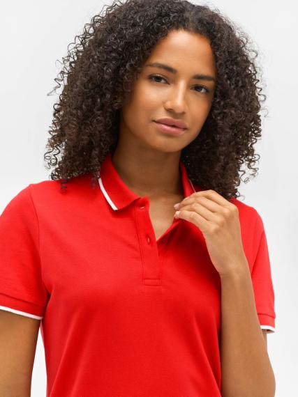 Рубашка поло унисекс Palermo, красная с белым, размер XS
