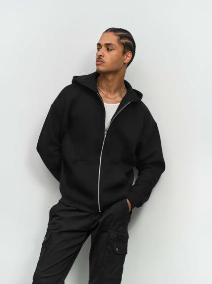 Толстовка унисекс на молнии Jelo, черная, размер XS