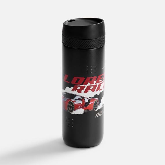 Термостакан X1 с цветной кнопкой, черный с желтым