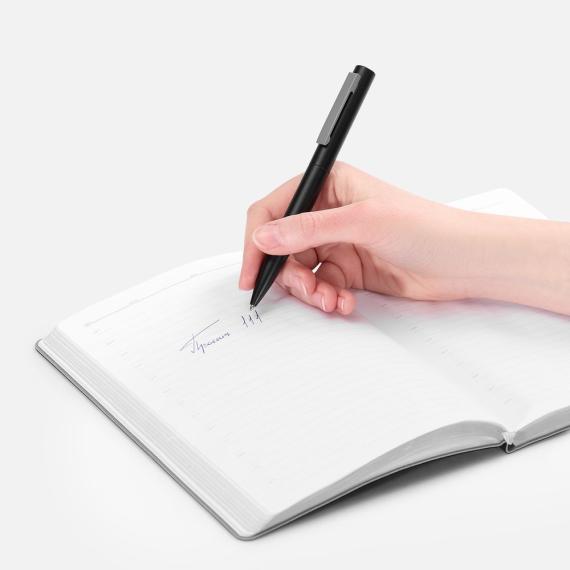 Ручка шариковая Inkolor, черная с серым