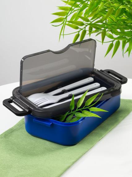 Ланчбокс Pranzo, синий с черным