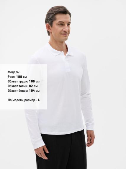 Рубашка поло мужская с длинным рукавом Perfect LSL Men белая, размер XL